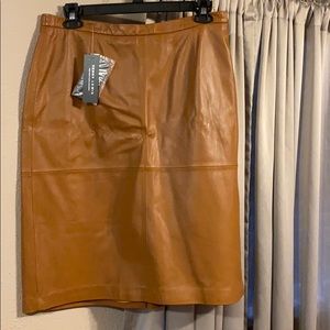Tan Leather Skirt